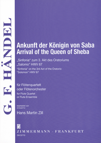 Ankunft der Königin von Saba für Flötenquartett (-orchester)
