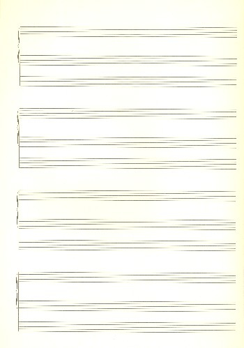 Notenpapier DIN A4 hoch 4x3 Systeme 21x29,7 cm für moderne Orgel (5 Bögen)