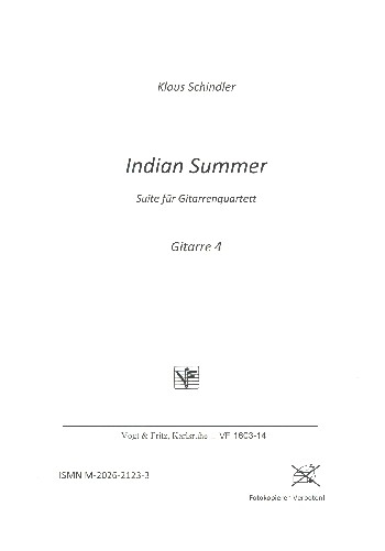 Indian Summer für 4 Gitarren, Bass und Percussion