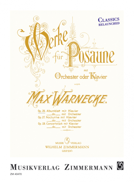 Albumblatt op.26 für Posaune und Orchester für Posaune und Klavier