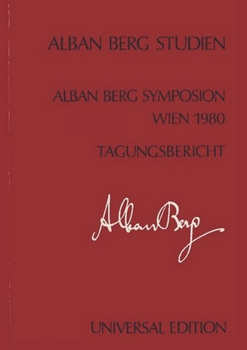 ALBAN BERG SYMPOSION WIEN 1980 TAGUNGSBERICHT