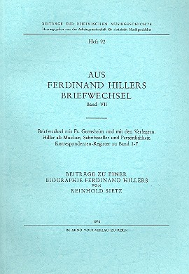 Aus Ferdinand Hillers Briefwechsel Band 7