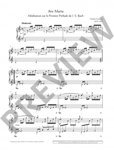 Einzelausgabe für Klavier Ave Maria C-Dur