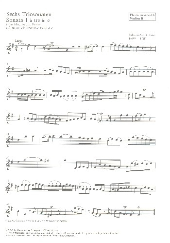 6 Triosonaten für 2 Flöten oder Violinen und Bc