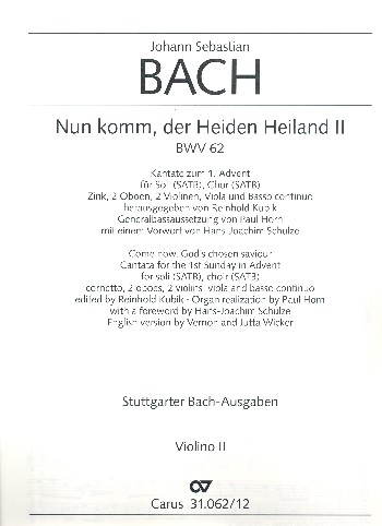 Nun komm der Heiden Heiland Nr.2 Kantate Nr.62 BWV62