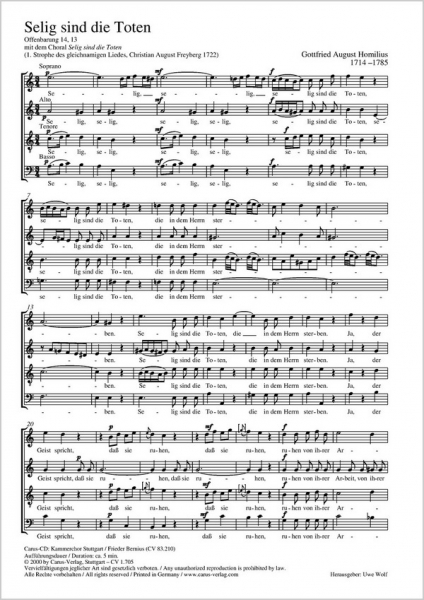 Selig sind die Toten für gem Chor a cappella