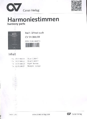 Erfreut euch, ihr Herzen Kantate Nr.66 BWV66