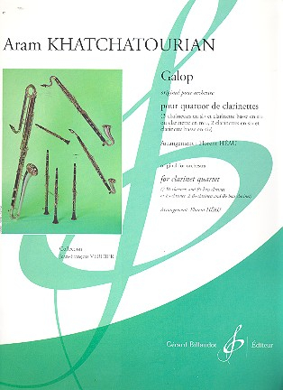 Galop pour orchestre pour 4 clarinettes (clar en mib, clar en sib, 2 clar basses en sib ou