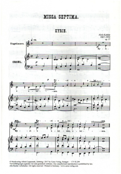 Missa Septima op.17 für 2 Singstimmen und Orgel