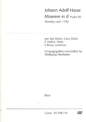 Miserere d-Moll für Soli (SSAA), Frauenchor, 2 Violinen, Viola und Bc