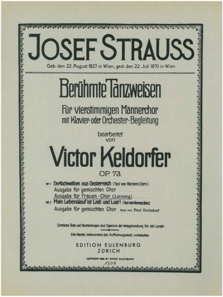 Dorfschwalben aus Österreich op.73 für Frauenchor und Klavier