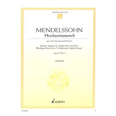 Einzelausgabe Klavier Hochzeitsmarsch op 61/9 (Sommernachtstraum)