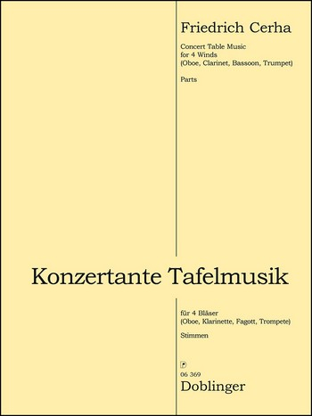 Konzertante Tafelmusik für Oboe, Klarinette, Fagott und Trompete