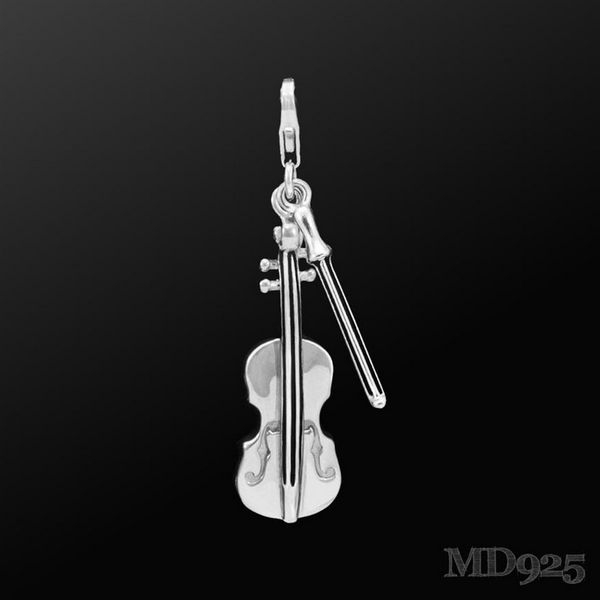 MDCR001 Amulett (Charm) mit Karabiner Violine Sterling Silber/rhodiniert