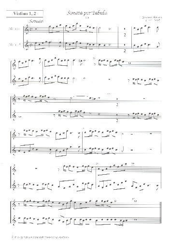Sonata per Tabula für 3 Blockflöten (SSA), 3 Violinen, 2 Violen und Bc