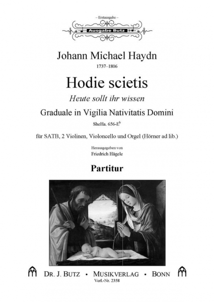 Hodie scietis für gem Chor, 2 Violinen, Violoncello und Orgel (Hörner ad lib)