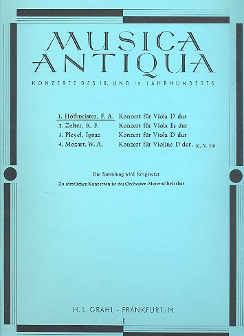 Konzert D-Dur für Viola und Orchester
