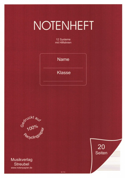 Notenheft Notenheft 12 Systeme mit Hilfslinien