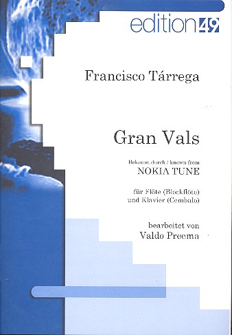 Gran Vals für Flöte (Blockflöte) und Klavier (Cembalo)