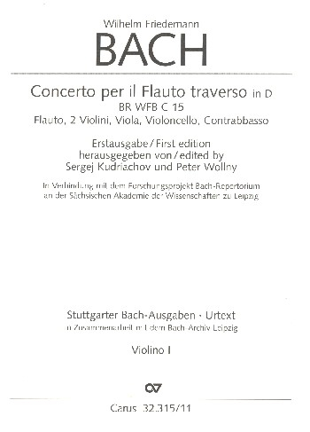 Konzert D-Dur BRWFBC15 für Flöte und Streichorchester