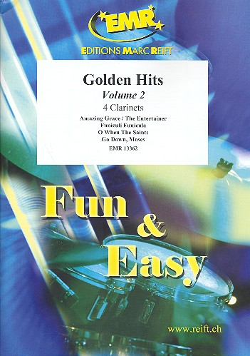 Golden Hits vol.2 for 4 clarinets (Piano/organ/percussion ad lib)