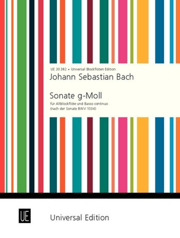 Partitur &amp; Stimmen Sonate g-moll nach BWV 1034