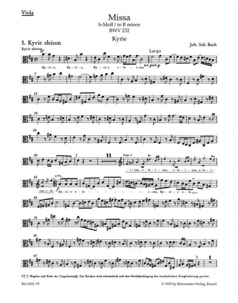 Messe h-Moll BWV232 für Soli, Chor und Orchester