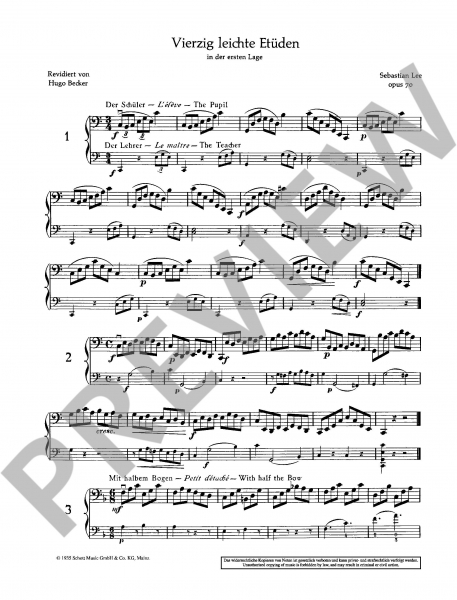 Etüden für Cello 40 leichte Etüden op. 70