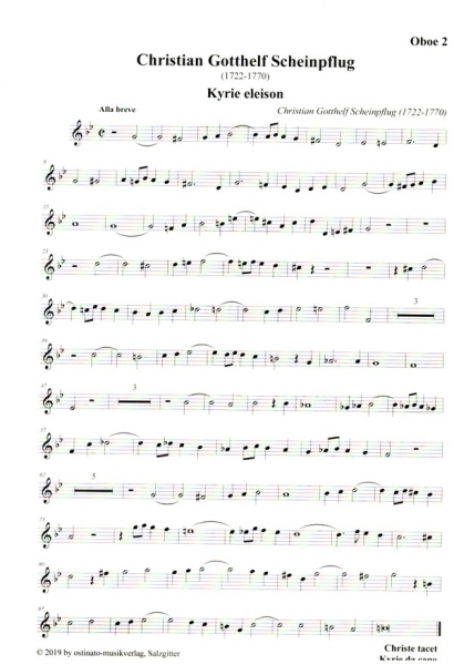 Kyrie Eleison für 4 Singstimmen, 2 Oboen, 2 Violinen, Viola, Fagott und Bc