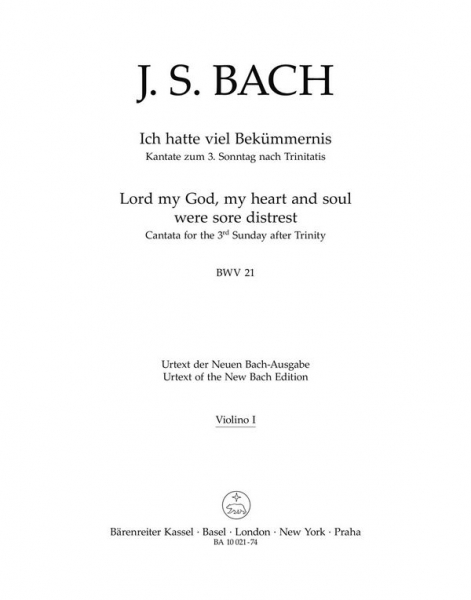 Ich hatte viel Bekümmernis Kantate Nr.21 BWV21