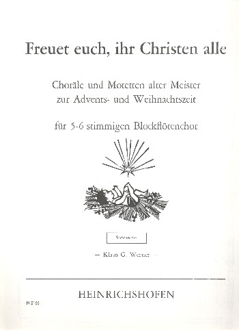 Freuet euch ihr Christen alle für 5-6 Blockflöten (SoSSATB) (Ensemble)