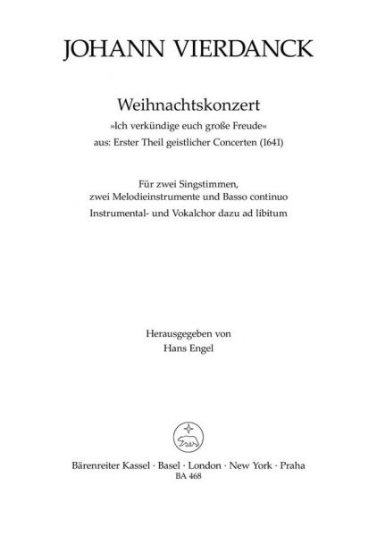 Ich verkündige euch große Freude Weihnachtskonzert für 2 Soprane