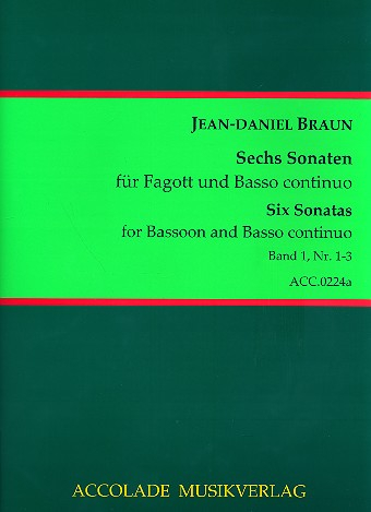 6 Sonaten Band 1 für Fagott und Basso continuo