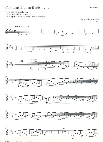 Cantique de Jean Racine op.11 für gem Chor und Symphonieorchester