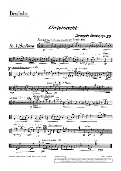 Christnacht op. 85 für gemischten Chor (SATB) (Frauenchor, Kinderchor) mit Soli (SSATBarB