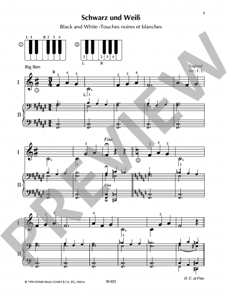 Vierhändige Stücke für Klavier Wir spielen vierhändig