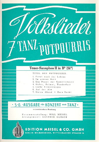 7 Volkslieder Tanzpotpourris: für Orchester