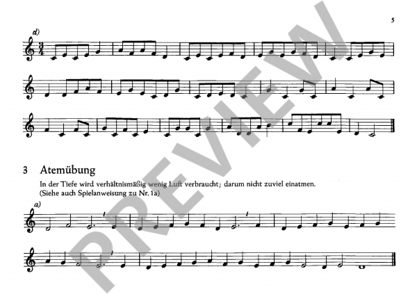 Übungsheft für Blockflöte Die kleine Übung