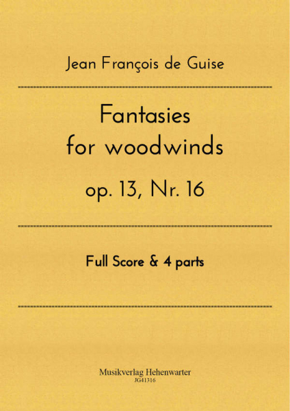 Fantasies for woodwinds op.13 Nr.16 for clarinet, flute, oboe and bassoon