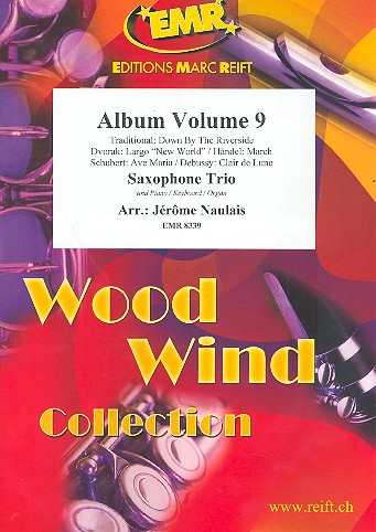 Album vol.9 for 3 saxophones and piano (keyboard/organ) (percussion ad lib)