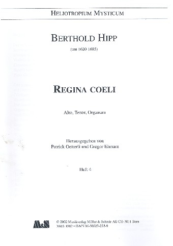 Regina coeli für Alt, Tenor und Orgel Partitur