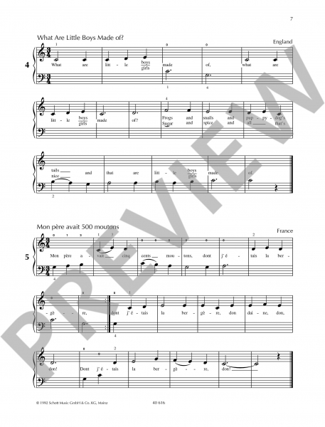 Spielbuch für Klavier Spiel mit fünf Tönen