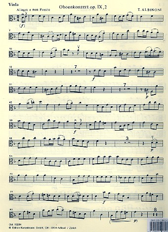 Concerto à cinque d-Moll op.9,2 für Oboe, Streicher und Bc