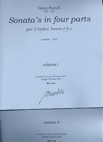 Sonata&#039;s in 4 Parts vol.1 per 2 violini, basso e bc