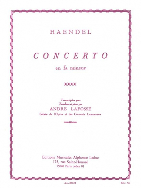Concerto fa mineur pour trombone et piano