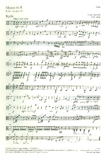 Messe B-Dur D324 op.posth.141 für Soli, gem Chor und Orchester