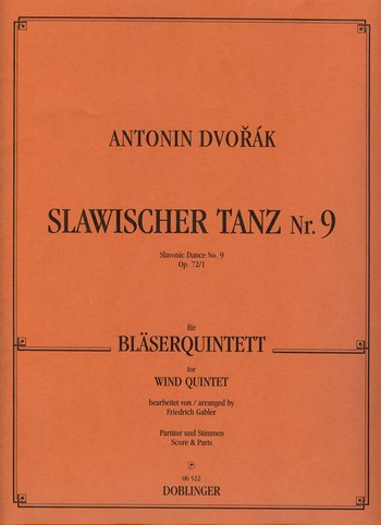 Slawischer Tanz Nr.9 op.72,1 für Flöte, Oboe, Klarinette, Horn und Fagott