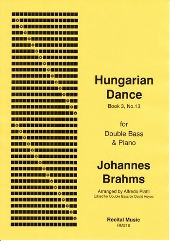 Hungarian Dance book 3 no.13 for double bass and piano