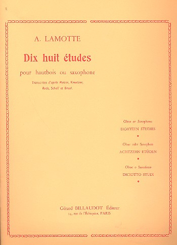 18 Études pour hautbois (saxophone)