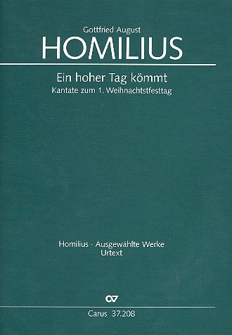 Ein hoher Tag kömmt HoWVII.9 für Soli, gem Chor und Orchester